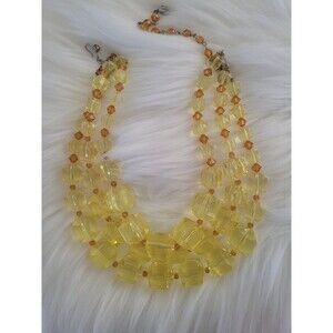 Tarina Tarantino Triple Strand Lucite Cubes Yellow